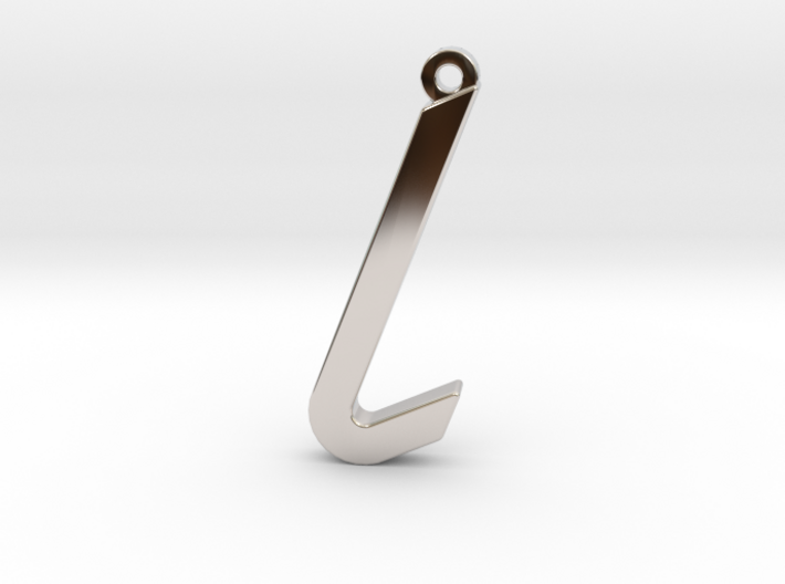 Letter LAMED - Paleo Hebrew - with Chain Loop 3d printed