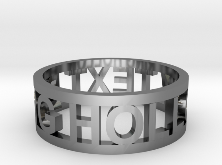 hollow text ring 3d printed