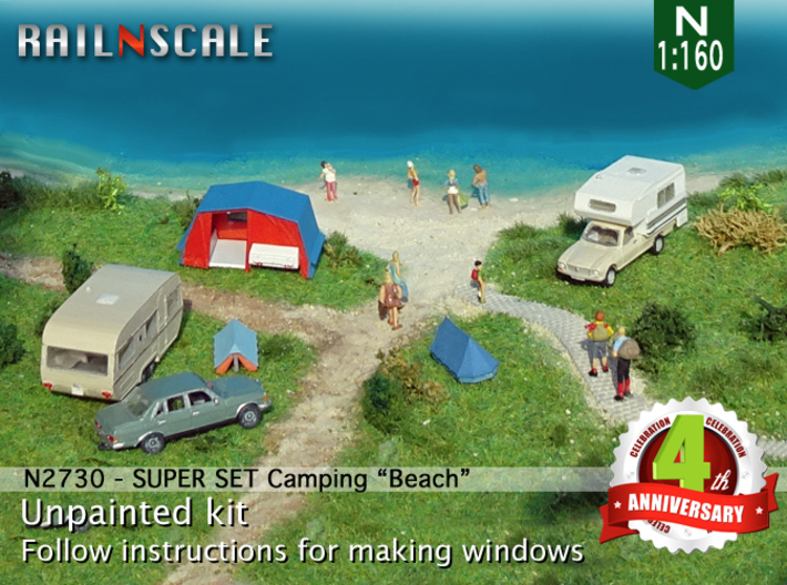 SUPER SET Camping Beach (N 1:160) 3d printed