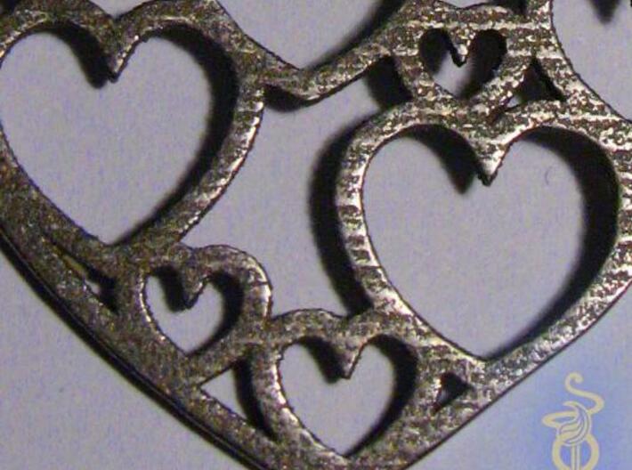 Heart of hearts pendant  3d printed 4