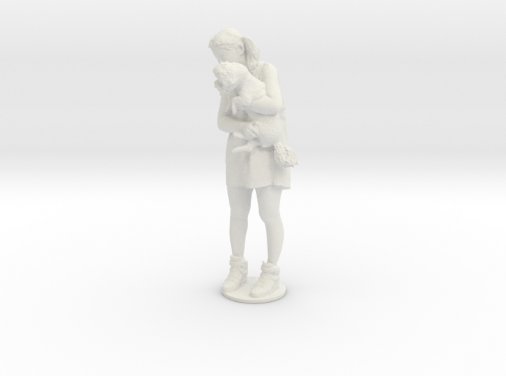 Scanned Pretty Girl and dog 3d printed