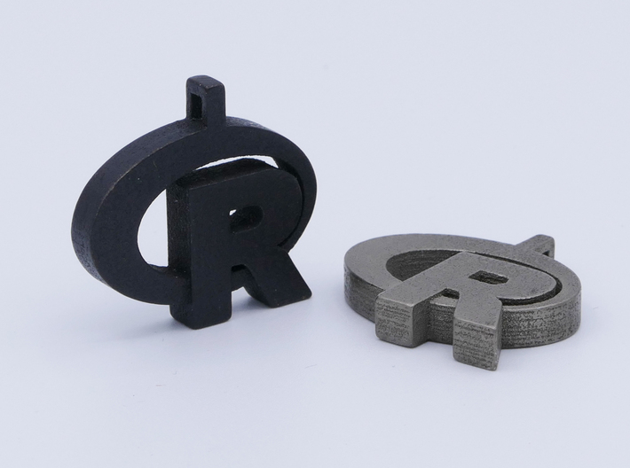 Pendant R Statistics Logo (thickness 4.5 mm) 3d printed 