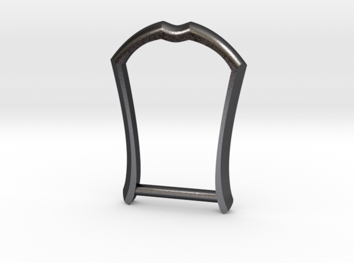 Long Buckle Frame, Accented - STEEL - 1&quot; strap 3d printed