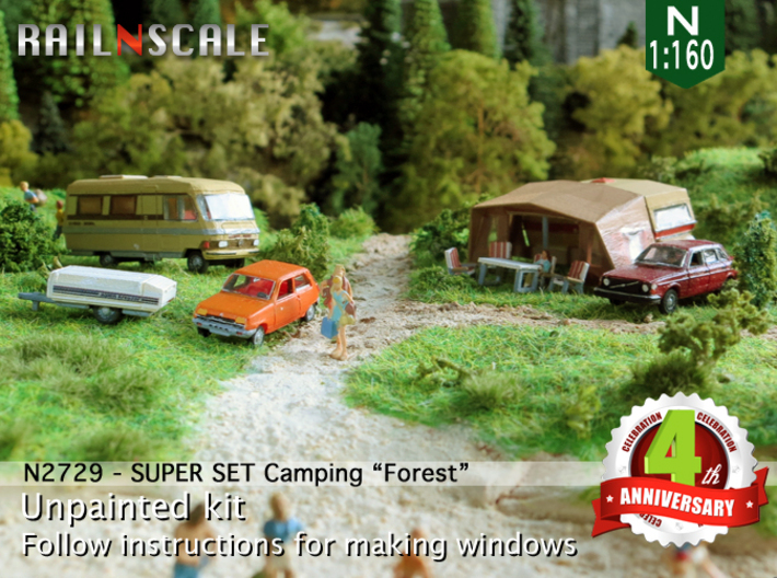 SUPER SET Camping Forest (N 1:160) 3d printed