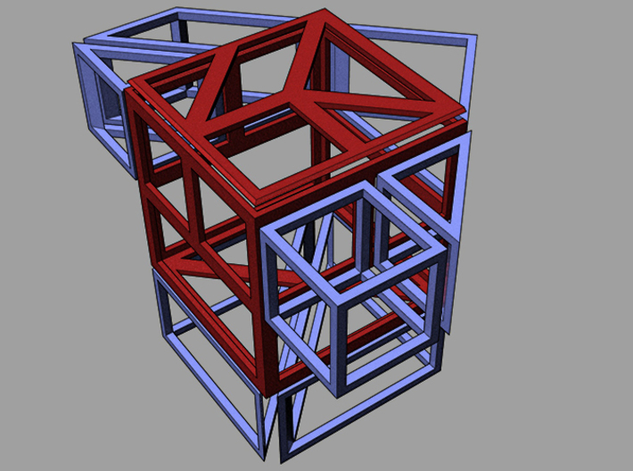 tangram cube h (inside &amp; outside) 3d printed