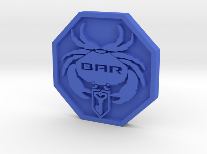 BAR Crab Logo Coin 3d printed