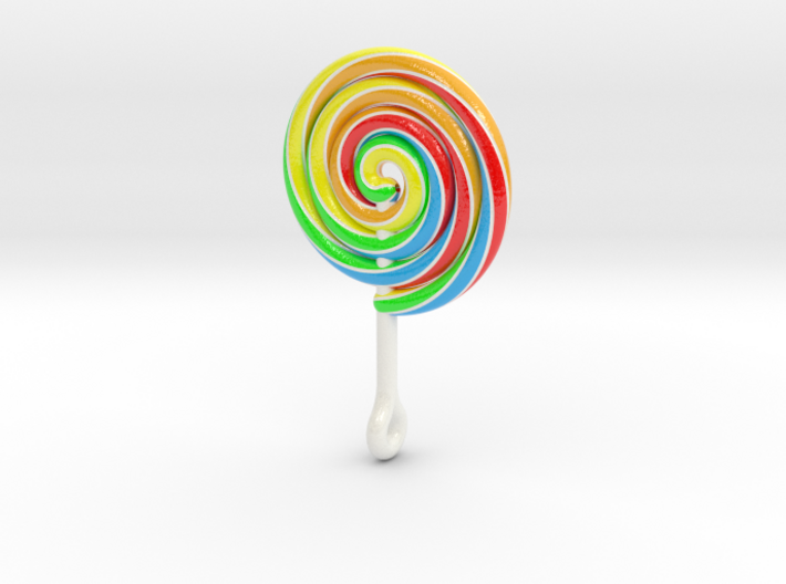 Colorful Swirl Lollipop pendant 3d printed