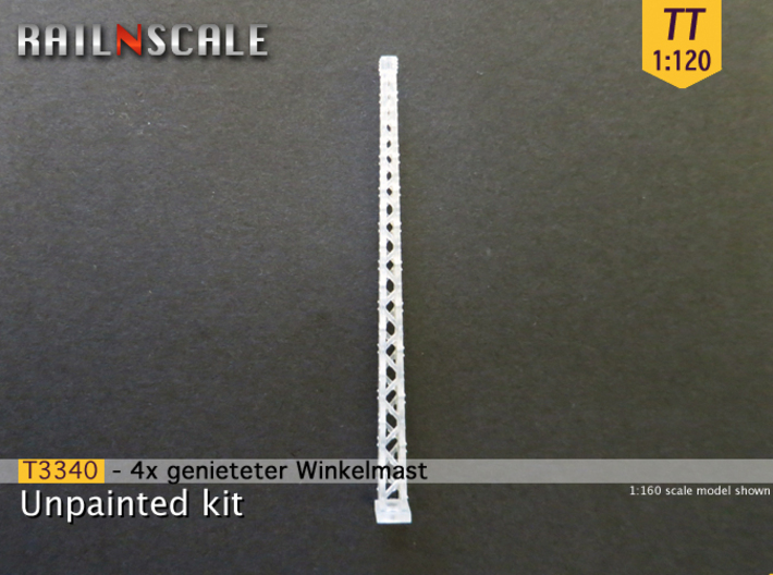 4x genieteter Winkelmast (Epoche I - TT 1:120) 3d printed 