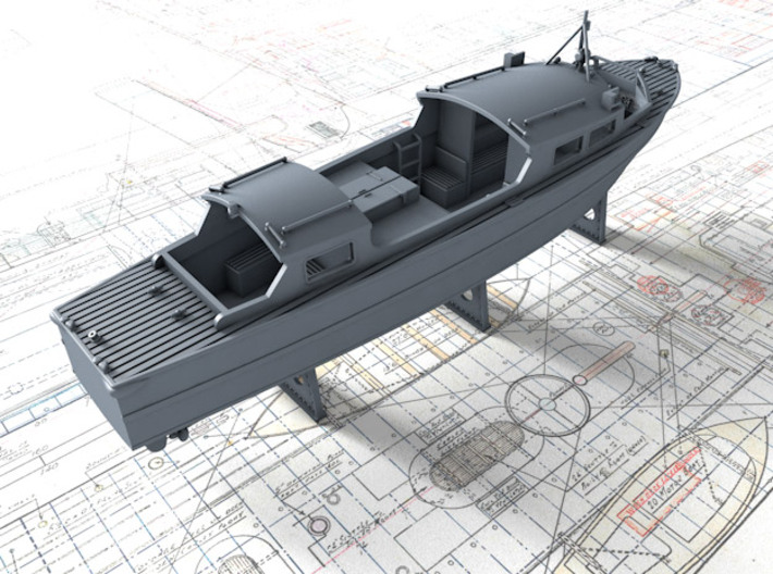 1/96 Royal Navy 35ft Fast Motor Boat 3d printed 3d render showing product detail