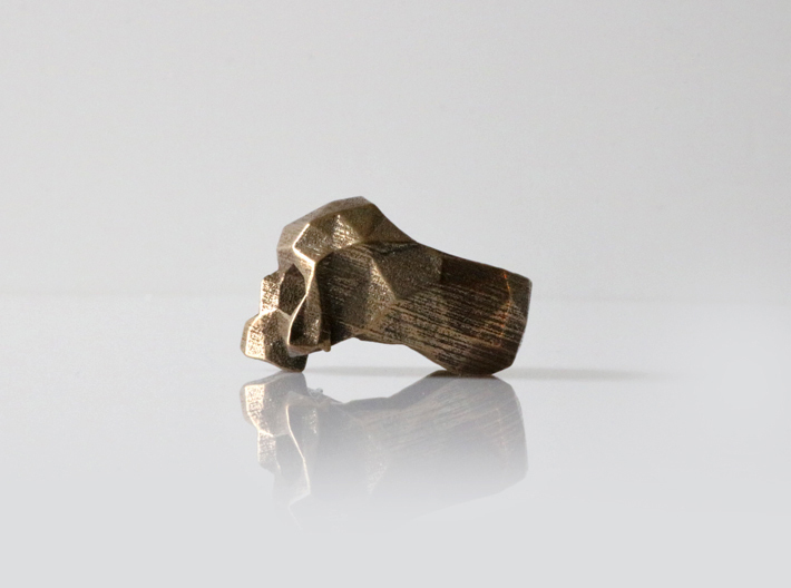 HAROW-SKULL-RING / Size - L 3d printed 