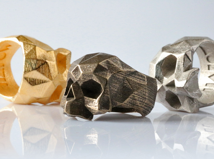 HAROW-SKULL-RING / Size - L 3d printed 