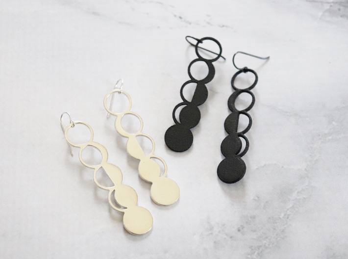 Moon Phase Earrings 3d printed 