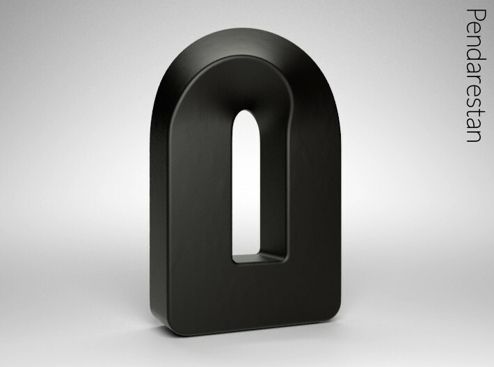 Torusq 3d printed Geometric sculpture of a single-edged shape with one continuous face, in Matte Black Porcelain