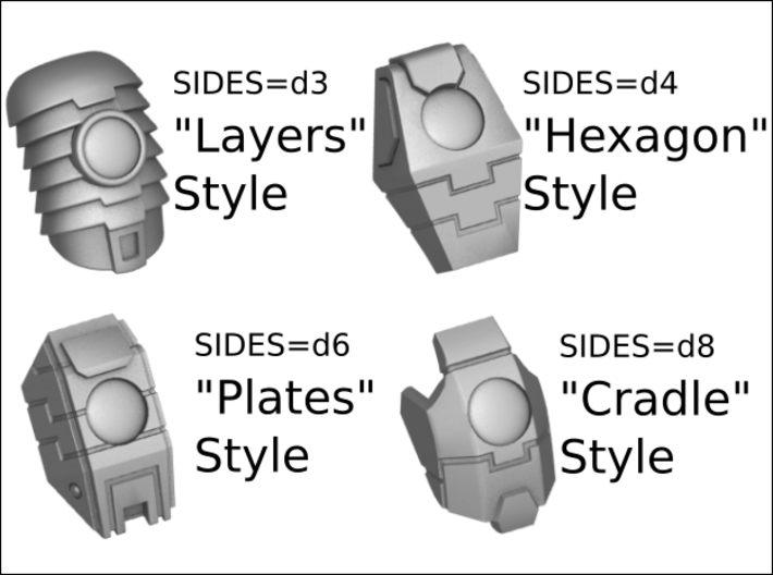 Shoulder Pads (Custom or No symbol, Mixed sizes) 3d printed All styles