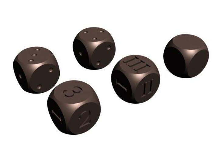 All Round D6 Dice 3d printed CG Rendering