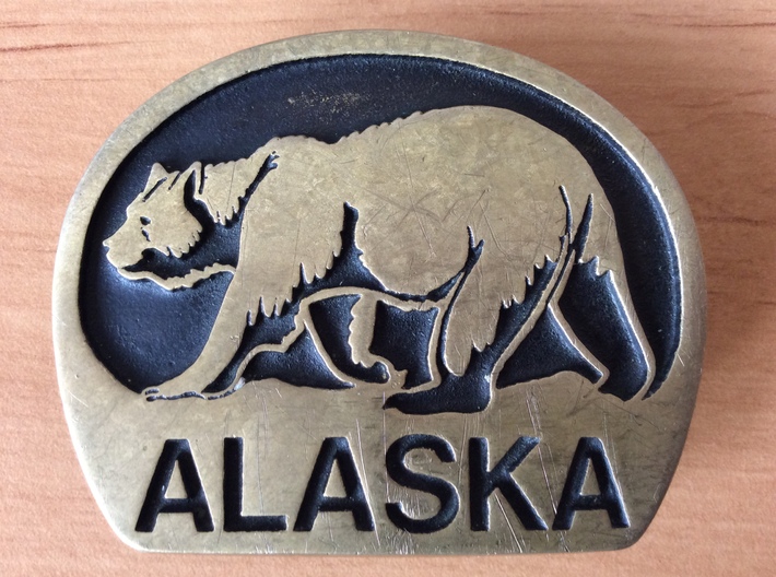 Alaskan Grizzly Bear Belt Buckle 3d printed 