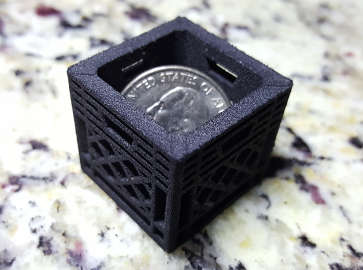 Record Crate Charm Pendant 3d printed