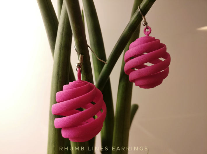Rhumb Lines Earrings 3d printed