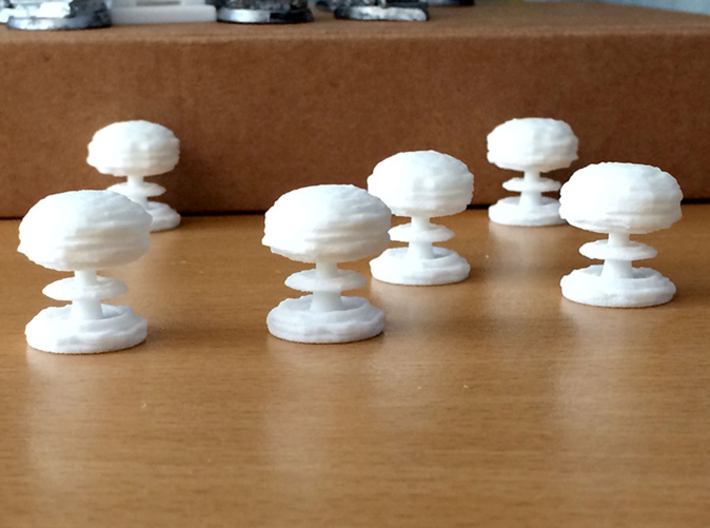 Mushroom Cloud x6 3d printed Mushrooms right out of the box
