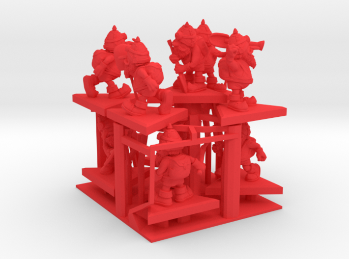 SHAFTED: Resplendent Red Gnomes Plastic 3d printed