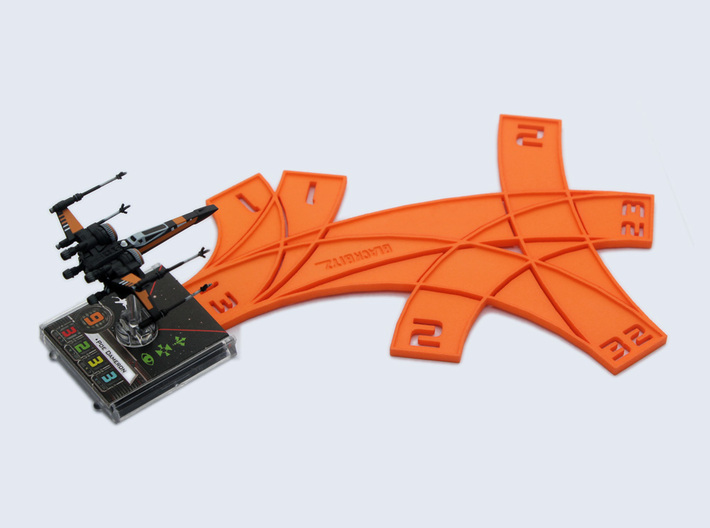 X-wing Multi template (with custom text) 3d printed Rebel orange