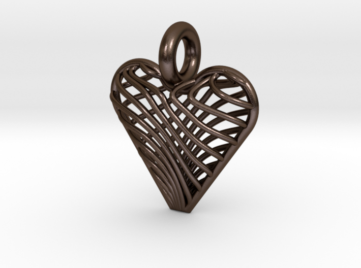 Swirling Heart Pendant 3d printed