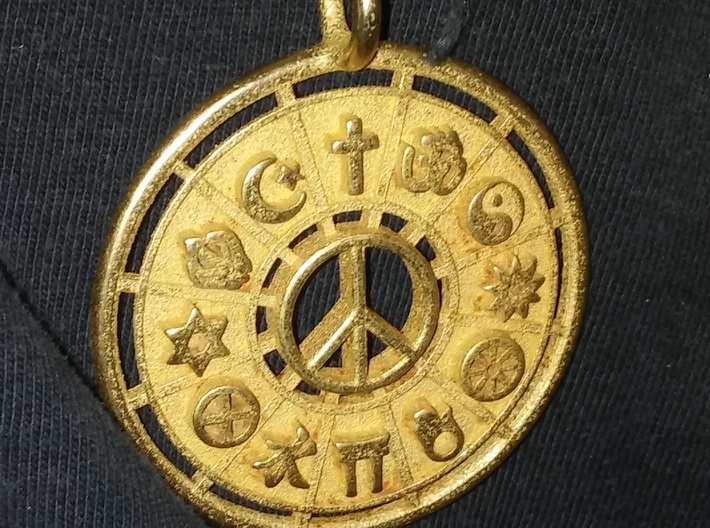 World Religions Peace Keychain / Necklace 3d printed