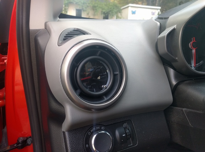 Chevy Sonic Vent Boost Gauge Pod Mount 52mm 3d printed Vent fitment of the gauge pod.