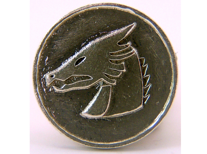 Pyre Coin Moon Silver 3d printed