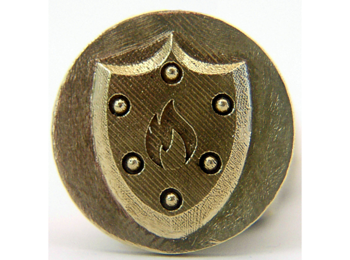 Pyre Coin Ember Bronze 3d printed