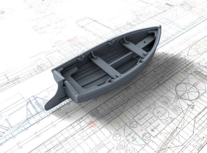 1/72 Scale Allied 10ft Dinghy with Rudder 3d printed 1/72 Scale Allied 10ft Dinghy with Rudder