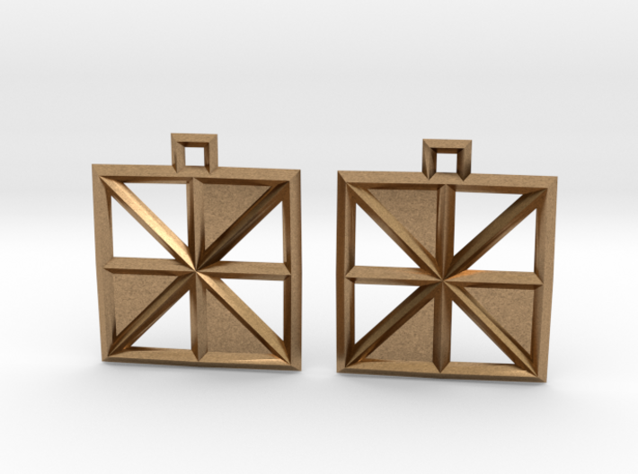 Square Alcove Earrings 3d printed