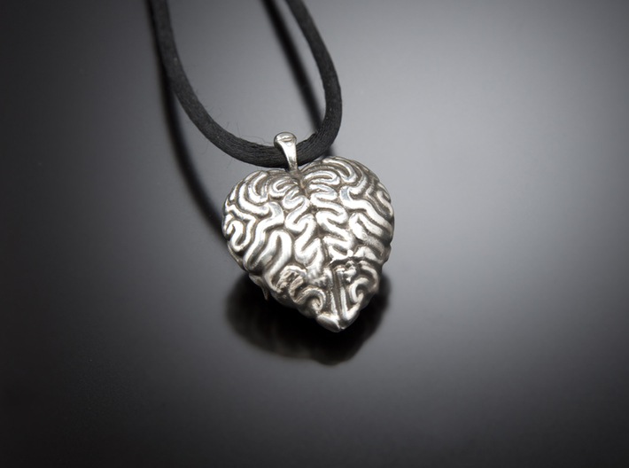 Think With Your Heart Pendant (Hollowed) 3d printed