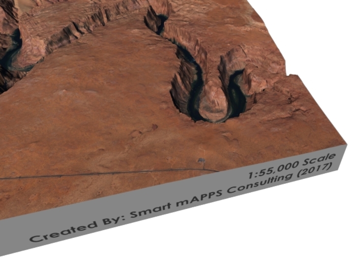 Horseshoe Bend Map, Arizona 3d printed 
