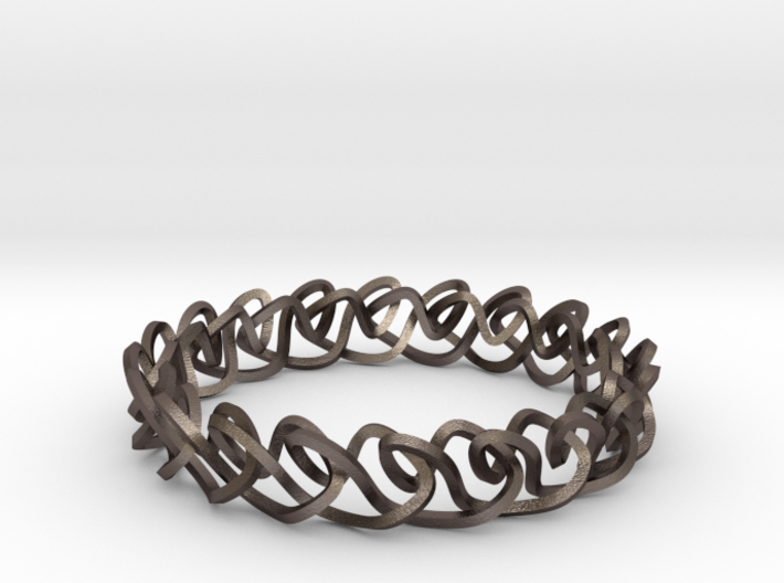 Chain stitch knot bracelet (Square) 3d printed