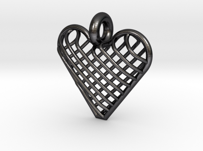 Latticed Heart Pendant 3d printed