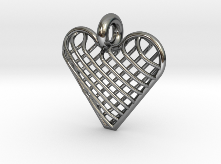 Latticed Heart Pendant 3d printed