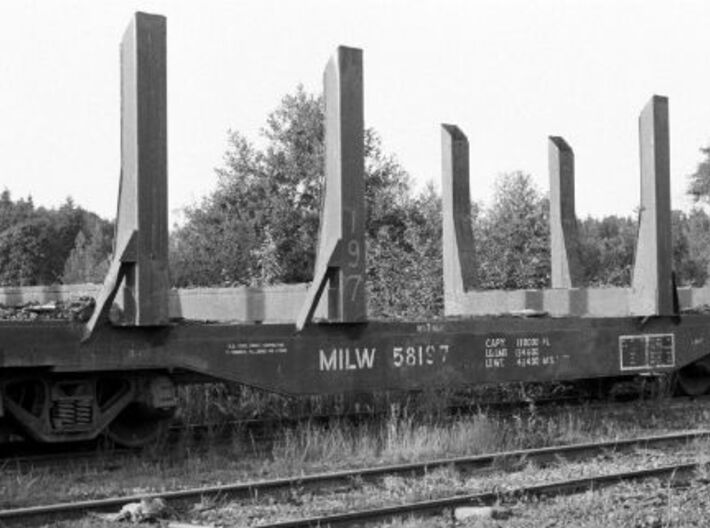 HO Log Bunks SET 3d printed Milwaukee log cars- mid 50's