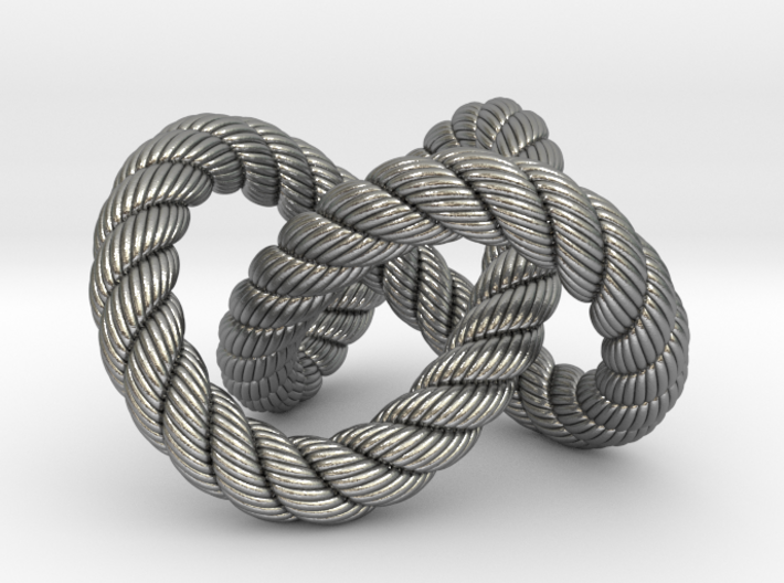 Trefoil knot (Rope with detail) 3d printed