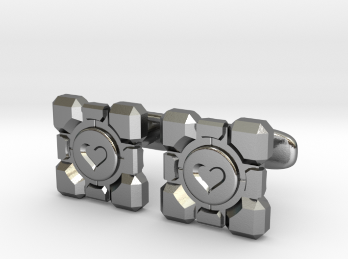 Portal Companion Cube Cufflinks 3d printed