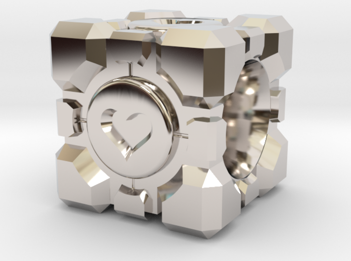 Portal Companion Cube Bead (for charm bracelets) 3d printed