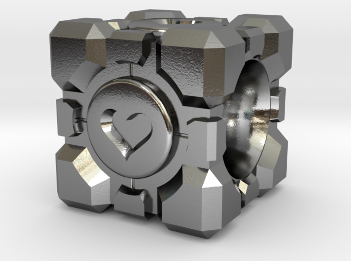 Portal Companion Cube Bead (for charm bracelets) 3d printed 