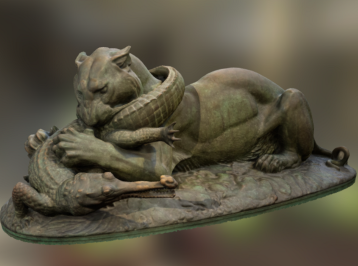 Tiger Devouring a Gavial by Antoine-Louis Barye 3d printed 
