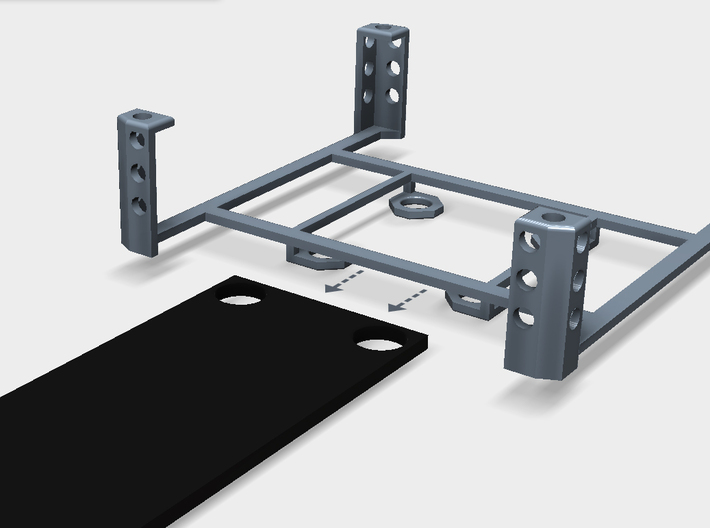 Blackmagic-Design Mini Converter Mounting Bracket 3d printed Slide bracket onto 1 RU Spacer.