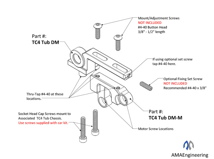 TC4 Tub DM (Motor Mount Base P.1/2) 3d printed Information Sheet