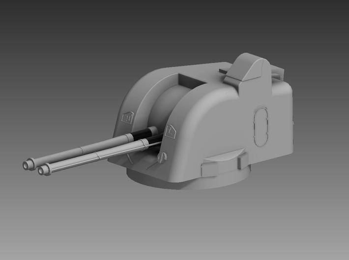 Twin Bofors 120mm Turret 1/100 3d printed