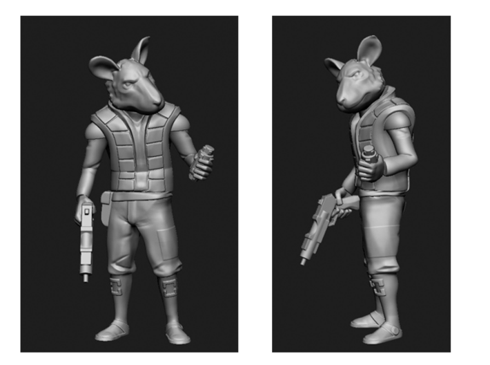 Space Rat-Folk  3d printed 
