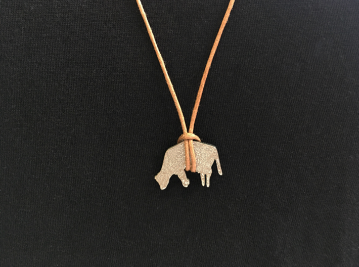 Hanging Cow Pendant 3d printed