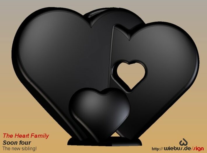 Heart Family - Soon four! (medium size) 3d printed