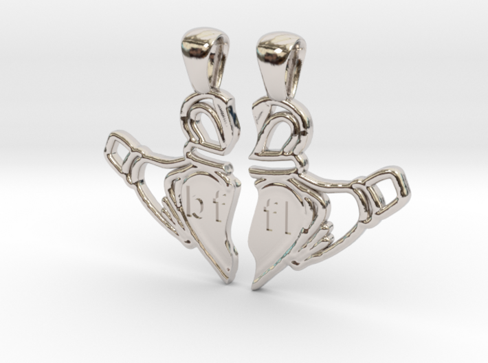 Claddagh Pendants 'Best Friends For Life' 3d printed